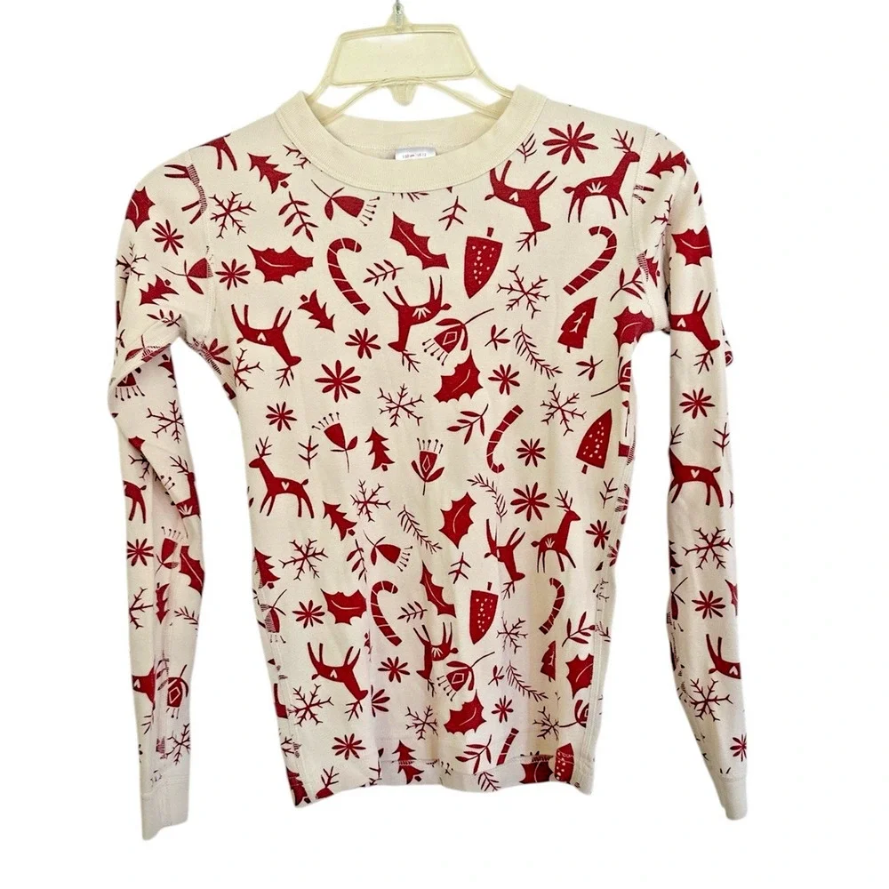 Hanna Andersson unisex Christmas Pajama set Long Sleeve Candy Cane Size 12